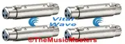 (4) Dual XLR (F) Mic Cable Gender Converter Microphone Cord Wire Audio Adapter