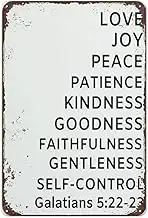 Fruit Of The Spirit Wall Art, Galatians 5:22-23 Love, Joy, Peace, Patience, Kindness, Goodness, Faithfulness, Gentleness,Home Bar Kitchen Coffee Man Cave Garage Wall Decor Art Tin Sign 8x12 Inch