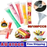 50/100X Ice Pop Pouch Tubes Mold Jelly Maker Candy Bag PopsicDS Bags DisposabGT