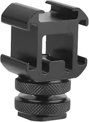 TOUISEDGI Triple Hot Shoe Base Mount Adapter Extend Holder Microphone Monitor LED Video Light Black Metal Universal Camera Hot Shoe Holder