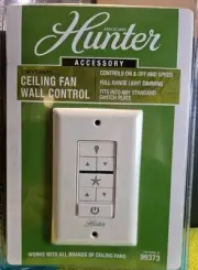 99373 Hunter White Universal Wall Mount Ceiling Fan Wall Control Switch - New