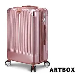 【ARTBOX】交織藍調 29吋杯架設計防爆拉鍊可加大行李箱(玫瑰金)