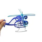 Creative Hand-made Helicopter Toy Model Plane Kids Gift Decor Collection Multi-colors 23 GREEN
