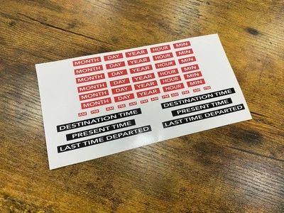 Back To The Future BTTF Delorean Time Machine Time Circuits Labels