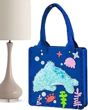 ycezw Felt Fabric Sewing Games | Fun Embroidery & Collage Projects for Sewing - Felt Tote Bag with Fun Print, Lightweight Materials for Home, School and Daily Use