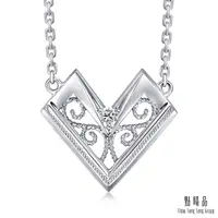 在飛比找PChome24h購物優惠-點睛品 Daily Luxe 復古心形 鉑金鑽石項鍊