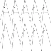 10 Pack 66" Silver Aluminum Display Easel and Presentation Stand, Floor Tabletop