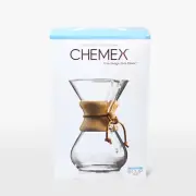 Chemex Coffee Maker 6 cup Filter Drip Pourover Glass Wooden Collar - NEW