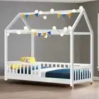 Wooden Bed Frame Single Size Timber Mattress Base Pine Platform White ROCK