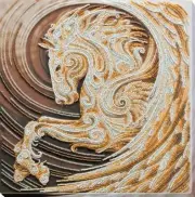 Bead embroidery kit Pegasus needlework kit Art canvas beadwork pattern
