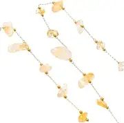 COHEALI Crystal Gravel Necklace Chains Boards Gemstone Kits Natural Stone Beads Chain Links for Jewelry Making Beads for Making Jewellery Beading Round Decor Wire Red Beads Stainless Steel