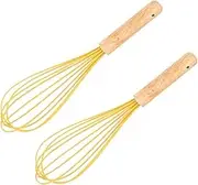 COLLBATH 2 Pack Silicone Eggbeater Whisk Hand Mixer Baking Tool for Quick Cooking