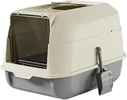 ShengQuanHao Cat Litter Box with Lid, Cat Litter Box with Hood, Large Covered Litter Box, Cat Litter Box for Growing Cats, for Small and, Gray
