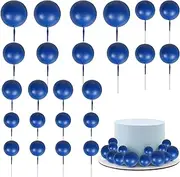 Rsstarxi 30 PCS Balls Cake Toppers Balls Cake Decoration Mini Balloon Cake Toppers Foam Ball Cake Decorations for Baby Shower Birthday Wedding Anniversary Party Decorations Dark Blue