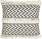 Pillow Cushion Cover Black and Off-White Bohemian 18x18 Inch Handwoven 2 Piece