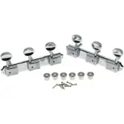 Acoustic Guitar Tuning Peg Vintage 3/plate Keys 3 Per Plate Tuners Chrome