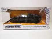 New 1:24 Scale JADA Hyper-Spec Black Lamborghini Murcielago Roadster Diecast Car