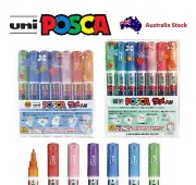 7 x Uni Posca Paint Marker Pens - Glitter Sparkle Metallic set - Extra Fine/Fine