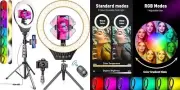 Anillo de luz de 10" con trípode y soporte para teléfono Anillo de luz RGB.neuvo