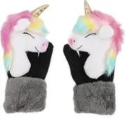 [VALICLUD] Warm Winter Accessory Plush Unicorn Gloves Comfortable Handwear for Boys and Girls