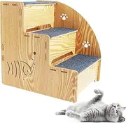 Dog Stairs for Small Dogs, Dog Steps for Couch and Bed, 3 Tiers Pet Steps Non Slip Puppy Stairs Covered with Carpeted Fabric, Sleek Pet Stairs for Sofa Low Bed Couch Small to Large Pets