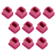USB Type-B Anti Dust Plug Port Dust Silicone Covers Caps Stoppers Rose Red 10pcs