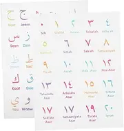 GRADENEVE Educational Boys and Girls Learning Alphabet Numbers Poster 2 Sheets 30x40cm Removable Decals for Bedroom Wall Decor