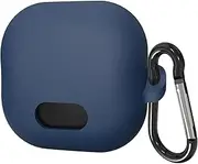 Geekria Silicone Case Cover Compatible with Soundcore by Anker Liberty 4 NC True Wireless Earbuds, Protective Earphones Skin Cover with Keychain Hook, Charging Port Accessible (Blue)