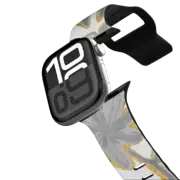 Apple Watch Series 10 (46mm) Impact Band Abstract gray black gold watercolor floral