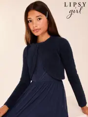 Lipsy Navy Blue Fluffy Occasion Bolero (5-16yrs) (AF5991) | $51 - $69