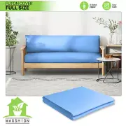 Light Blue Full Size Slipcovers Couch Sofa Protector Armless Stretch Futon Cover