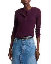 Leset Pointelle Henley Top