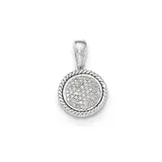 14K White Gold Pav?ó?é¼?í Real Diamond Circle Pendant