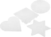 Sosoport 4pcs DIY Bean Template Stencil Kit Transparent Geometric Shapes for Enhance Creativity Imagination Spatial Thinking for Home School Kindergarten Activities