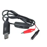 USB Male to Alligators Clip Test Leads Power Cord for Powering 12V Devices