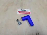 Spark Plug Boot & Terminal 7-8mm wire, Blue silicone 90 degree Right angle