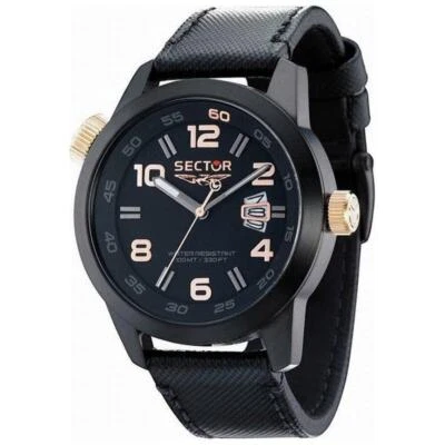 Sector R3251202025 Men's Water Resistant Quartz Data Watch - 48mm Case, Black