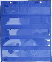 OKJHFD Learning Resources Magnetic Pocket Chart Squares,Learning Resources Standard Pocket Chart Classroom Supplies Homeschool Pocket Chart,Transparent Pockets,(Blue)