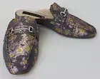 Steve Madden Womens Shoes Mules Slides Silver Bar Flats Gray Multi-color Sz 7.5M