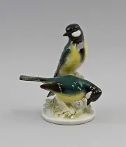 9942652 Porcelain Figurine Bird Kohlmeisen Wagner & Apel H14cm
