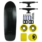 Moose Old School Skateboard 33" Stain Black, 7" Black Trucks, 59mm Yellow Wheels