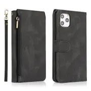 Flip Leather Case Wallet Card Slot Cover - For Apple iPhone 13 Pro (Black)