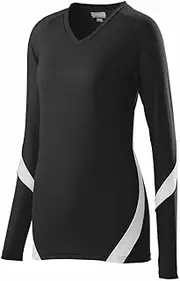 [Augusta Sportswear] 1326 AG GIRL DIG LS JERSEY BLACK/ WHITE S