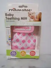 1- Pink Baby Teething Mitt Soft Silicone 1+ Months BPA Free Glove Mitten Teether