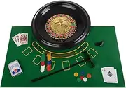 Roulette Sets 16 Inch Roulette Wheel Set Russian Roulette Game Set with Turntable Chips Tablecloth Playing Cards for an at-Home Game Night Party Games