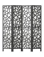 [Artiss] Clover Room Divider Screen 4 Panel in Black