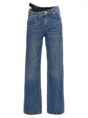 [Denim X Alexander Wang] Denim X Alexander Wang-Dip Side Lace Undie Jeans Blu-Donna 26 Blue