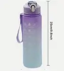 Sports Gym Motivational Drinking Water Bottle With Time Marker 32oz Purple & Blu