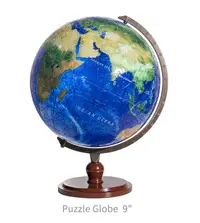 在飛比找露天拍賣優惠-【立減20】現貨包郵 3D-JP藍色英文地球儀 塑料立體球形
