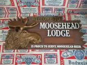 NEW VTG 2002 3-D MOOSEHEAD LODGE LAGER CANADIAN BEER PUB BAR SIGN CANADA PUB WOW